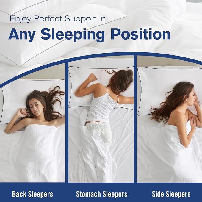 Standard Size Bed Pillows for Sleeping 4 Pack, Luxury Hotel Pillows, - Image 7
