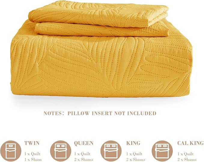 Exclusivo Mezcla Twin Quilt Bedding Set, Lightweight Yellow Quilts Twin Size - Image 6