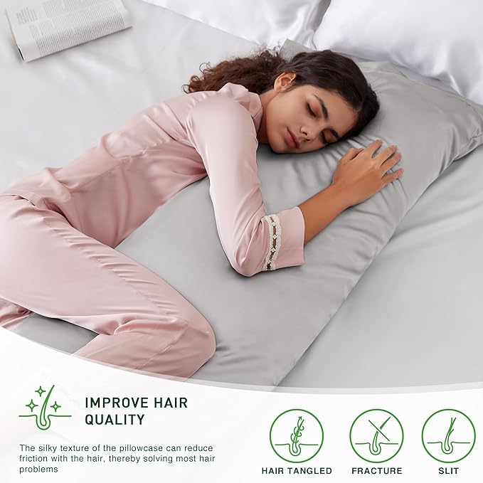 Love's cabin Satin Body Pillowcase 20x54, Cooling Pillow Cover - Image 2