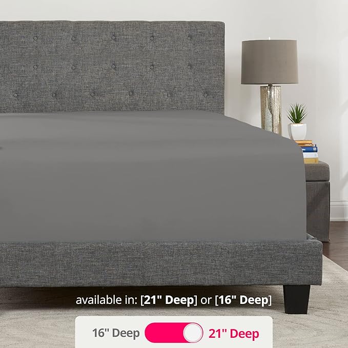 DeaLuxe Cal King Fitted Sheet Only Deep Pocket - 17in - 21in Inch + Extra Deep - Image 3