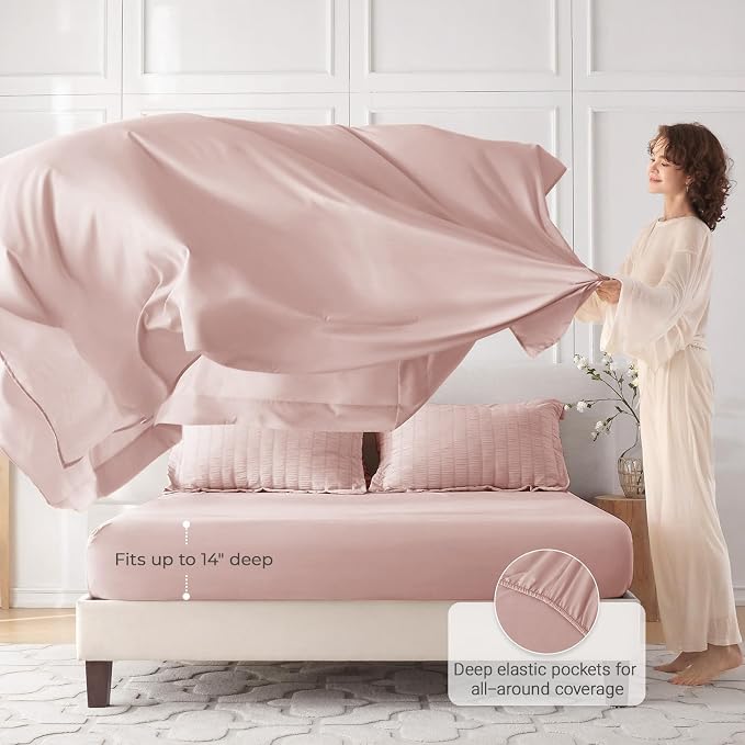 MUXHOMO 7 Pieces Queen Comforter Set, Seersucker Bed in a Bag Queen Size - Image 3