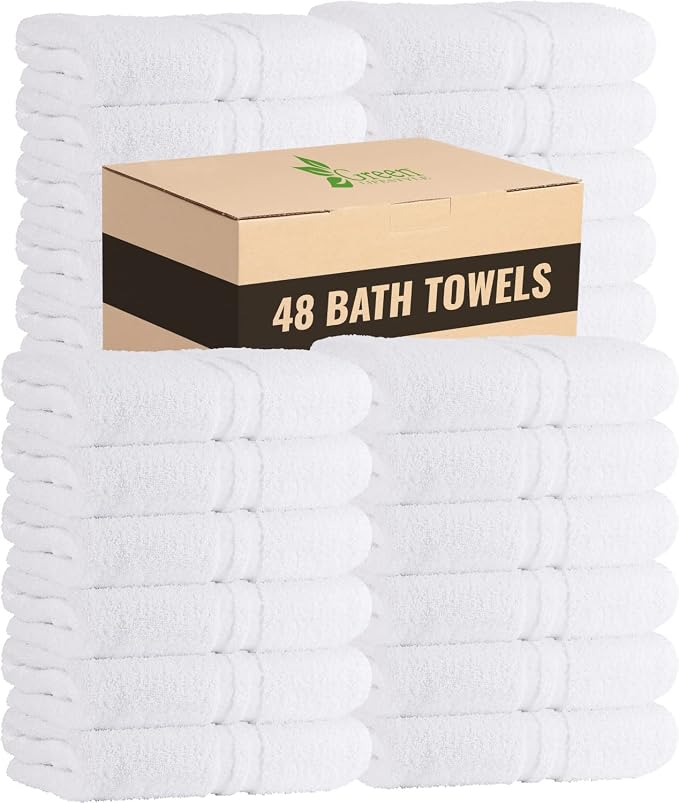 GREEN LIFESTYLE Bath Towels 24" x 50" 48 Pack by GreenLifeStyle