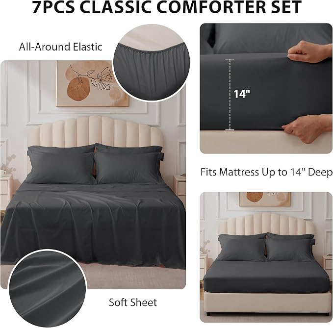Twin XL Comforter Set Dark Grey - Image 2