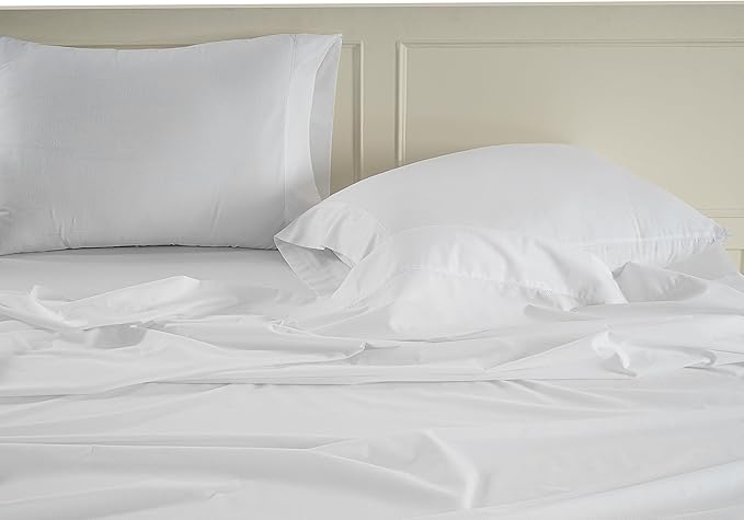 LANE LINEN 100% Organic Cotton Pure White Full Sheets Set, 4-Piece Pure Organic - Image 4