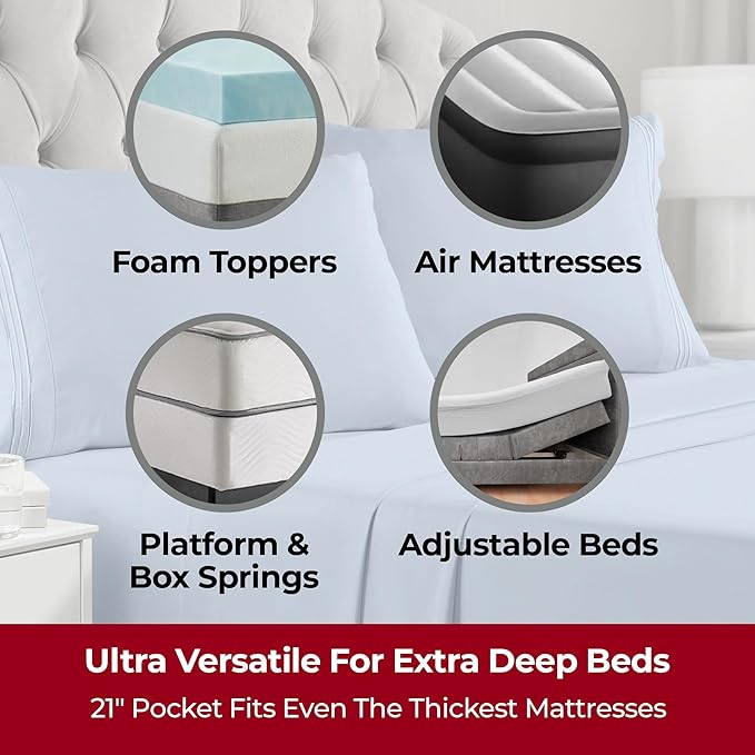 Mellanni Extra Deep California King Sheets - Image 2