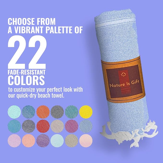 Beach Towel 100% Cotton Turkish Beach Towel Adult 38x70 Inch Pre-washed - Image 5