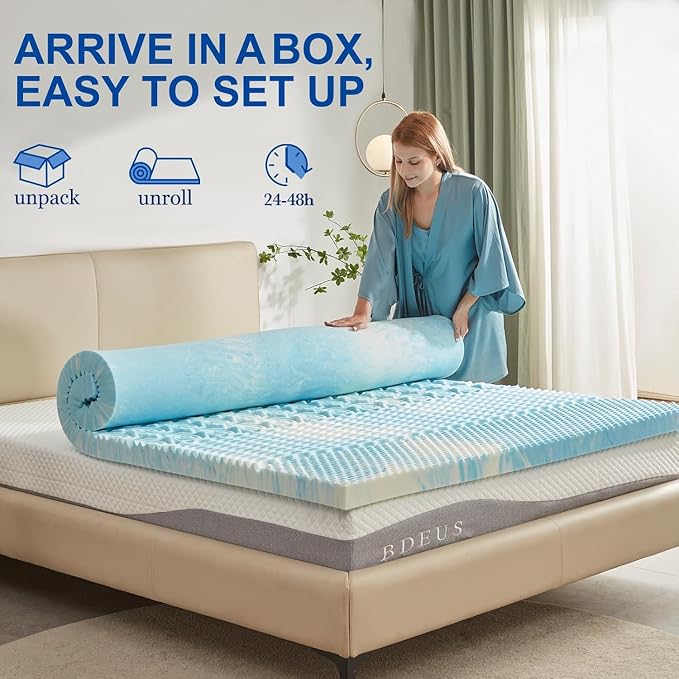 SINWEEK Mattress Topper Memory Foam Mattress Topper 1.5 Inch Queen Soft - Image 5