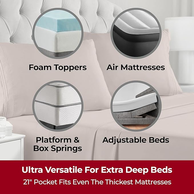 Mellanni Extra Deep King Sheets - Image 2