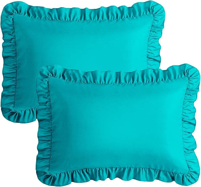 KKJIAF Ruffle Pillow Cases Queen Size Set of 2, Ruffled Pillow Covers - Image 7