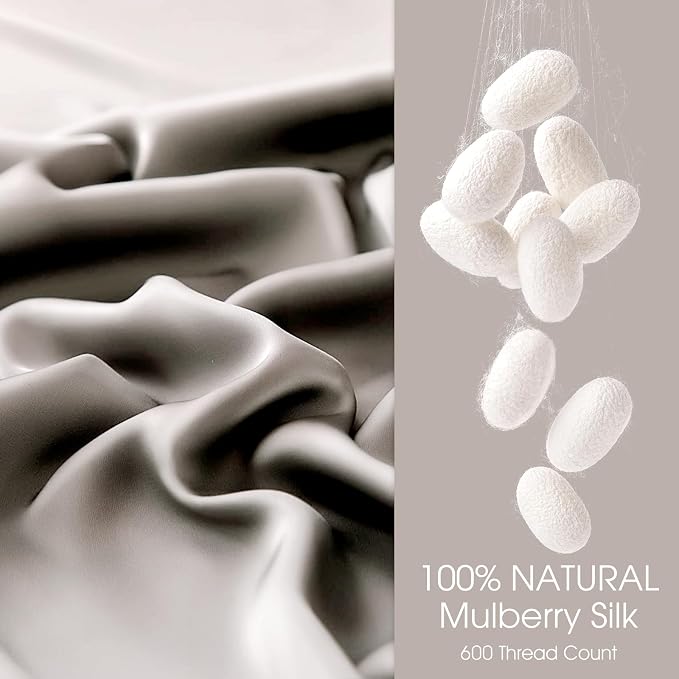 100% Silk Pillow Cases 2 Pack King Size Mulberry Silk Pillowcase - Image 2