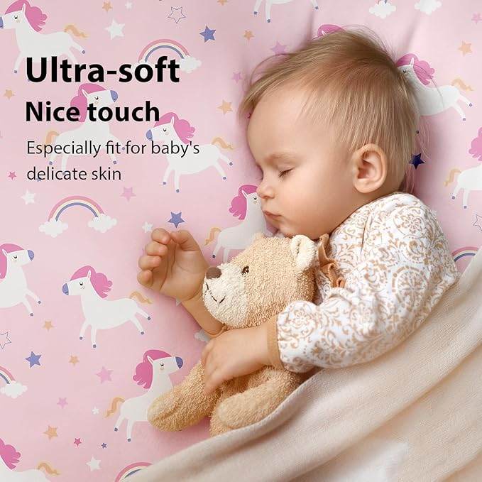 Baby Crib Sheets Girl, 3 Pack Toddler Bed Sheets - Image 2