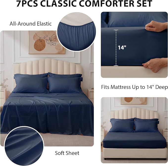 Twin Comforter Set Navy - Image 2