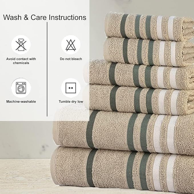 CASA COPENHAGEN Exotic 6 Pieces Towel Set- Grey Violet, 525 GSM 2 Bath Towel 2 - Image 7