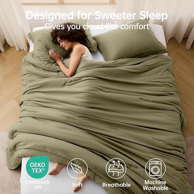 MUXHOMO King Size Comforter Set, All Season Ultra Soft Down Alternative Bedding - Image 2