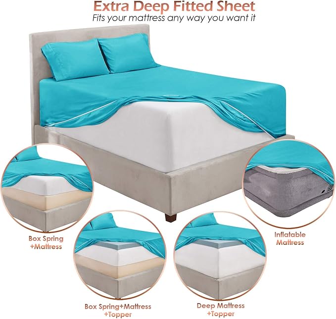 Hearth & Harbor Extra Deep Pocket Queen Sheets Sets - Image 6
