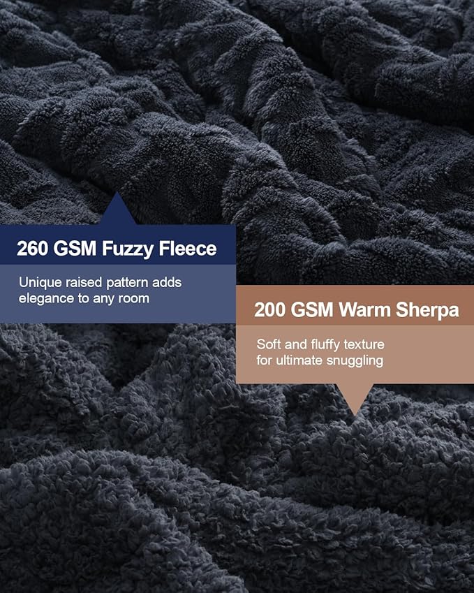 Super Fuzzy Soft Sherpa Fleece Weighted Blanket, 15 lbs Dual Sided Fluffy Heavy - Image 3