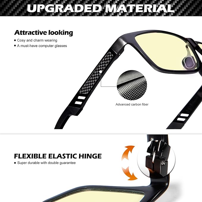 ANYLUV Blue Light Blocking Glasses Men Computer Gaming Glasses Lightweight - Image 3