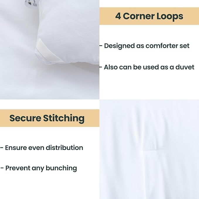 Paxrac Classic Pure White Comforter King Size, 3 Pieces Boho Comforter Set - Image 4