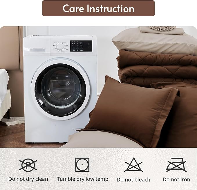 MUXHOMO 7 Pieces Full Comforter Set, Reversible Bed in a Bag Full Size - Image 9