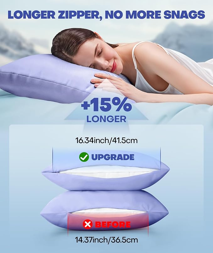Ice Cooling Pillowcase for Hot Sleepers, Instantly Cool, Stays Cold All Night - Image 5