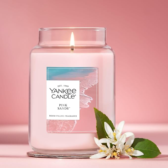 Yankee Candle Pink Sands Scented Candle, 22oz Large Jar - Image 4