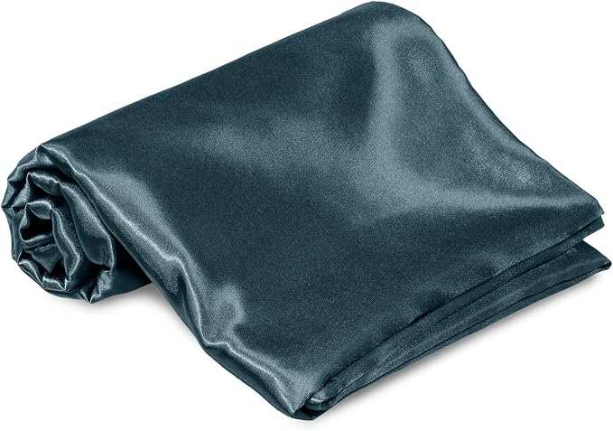 Homiest Deep Sea Blue Satin Flat Sheet - Image 2