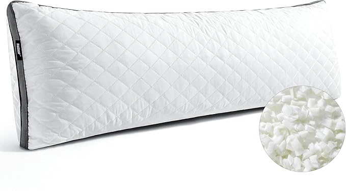 Rainmr Shredded Memory Foam Thick Body Pillow, Breathable Extra-Firm Large by RainmrBedding