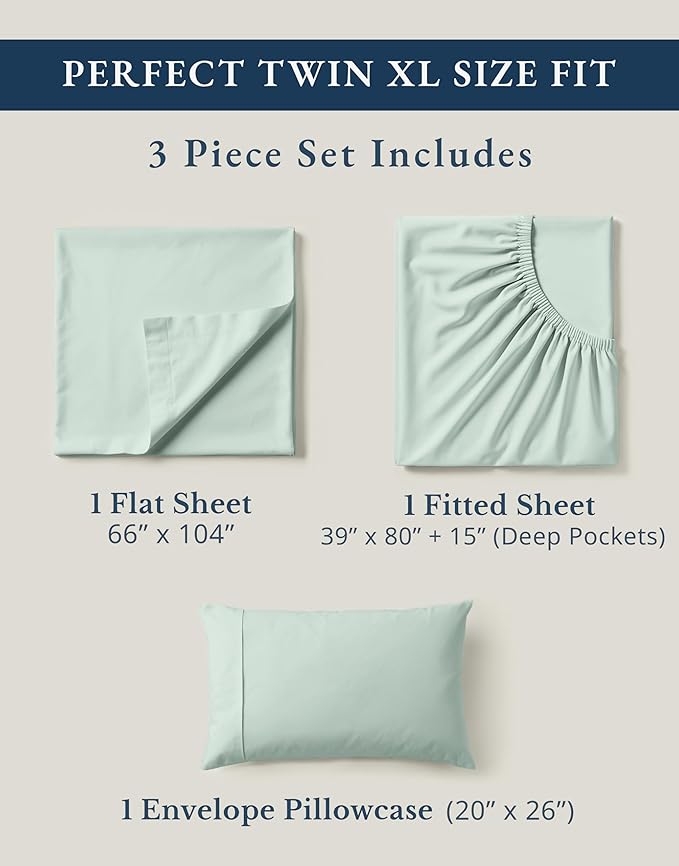 LANE LINEN 100% Organic Cotton Extra Long Twin Sheet & Pillowcase Sets - Image 4