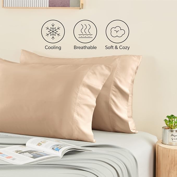 BEDELITE King Size Pillow Cases Set of 2, Rayon Derived from Bamboo, Cooling - Image 4