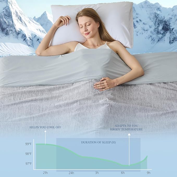 Cooling Blanket Throw Size, Cold Blanket Thin Lightweight Breathable Soft - Image 2