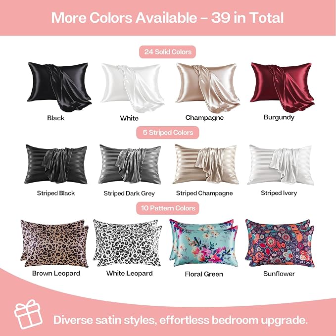 MR&HM Satin Pillowcase for Hair and Skin, Silk Satin Pillowcase 2 Pack - Image 7