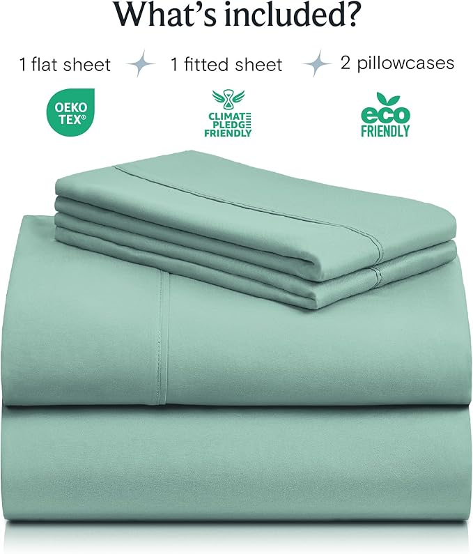 LuxClub 4 PC California King Sheet Set, Breathable Luxury Bed Sheets, Deep - Image 2