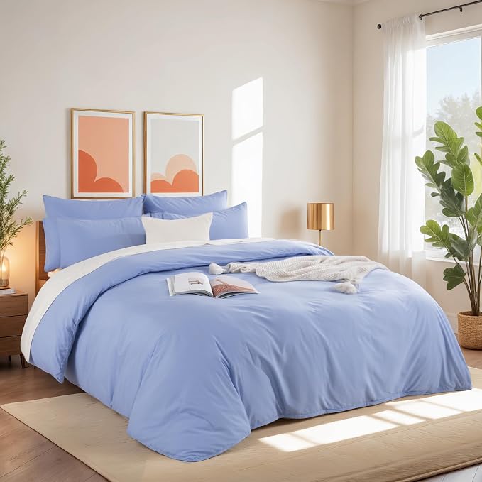 NEXHOME PRO King Duvet Cover Set, 100% Washed Cotton - Image 6