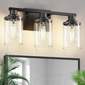 L LOHAS LED 3-Light Bathroom Vanity Light, 17 Inch Matte Black Bathroom Lighting by LLOHASLED