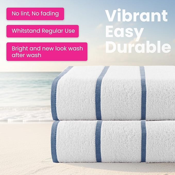 CASA COPENHAGEN Cabana Pool 4Pcs 100% Egyptian Cotton Large Designer Beach - Image 5