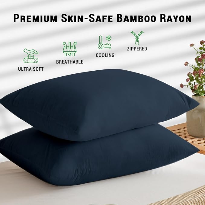 Gogreen Bamboo Rayon Waterproof Pillow Protector, Breathable Pillow Cover - Image 2