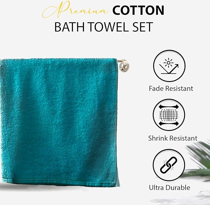 KAHAF COLLECTION 100% Cotton Bath Towels, 24x48 Pack of 6 Towels, Quick Dry - Image 3