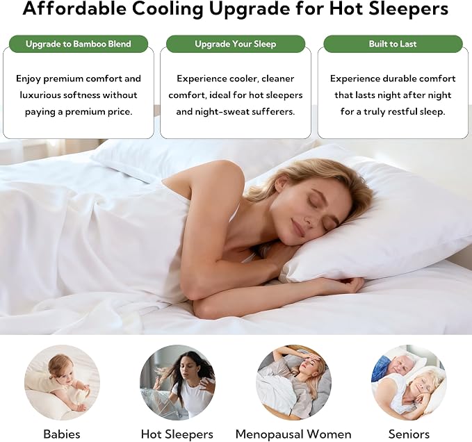 MR&HM King Pillow Cases Set of 2, Cooling Pillow Case - Image 3