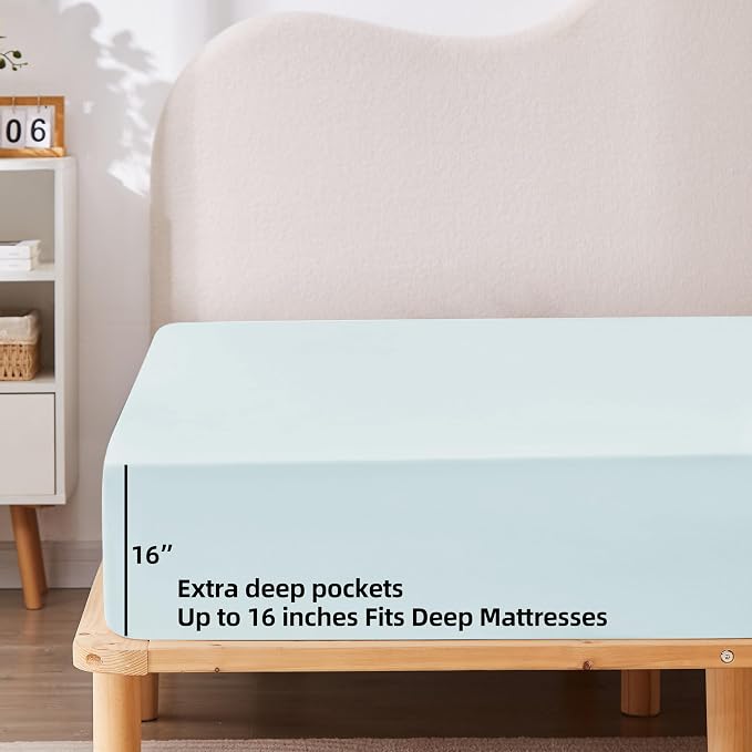 HBHLFZ Twin XL Fitted Sheet Only, Soft Breathable Bottom Sheet - Image 3