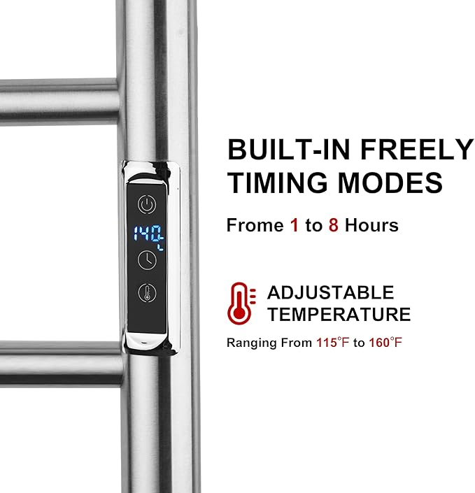 Heated Towel Racks for Bathroom, Wall Mounted Electric Towel Warmer Racks - Image 2