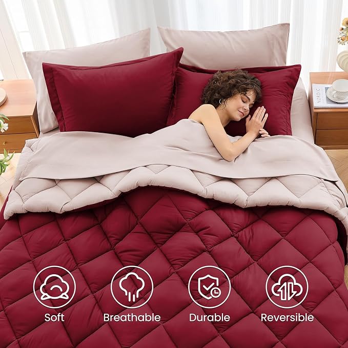 MUXHOMO 7 Pieces Full Comforter Set, Reversible Bed in a Bag Full Size - Image 6