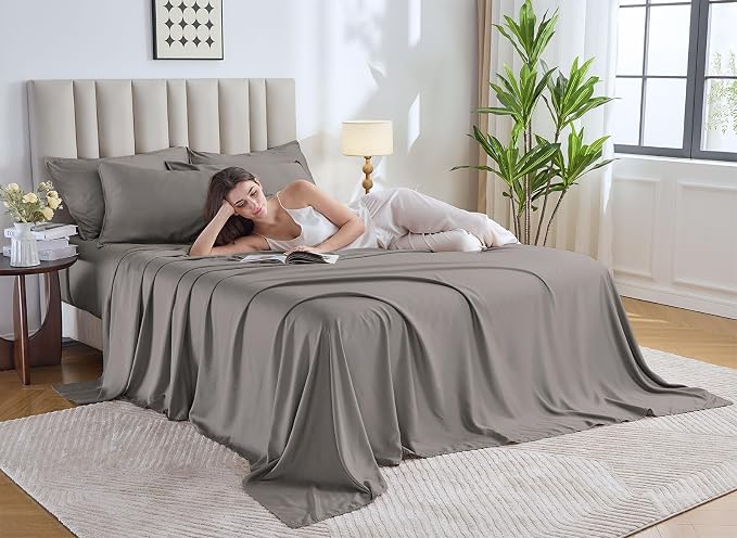 Pure Bamboo Queen Sheets, Genuine 100% Organic Viscose Derived from Bamboo Bed - Image 2