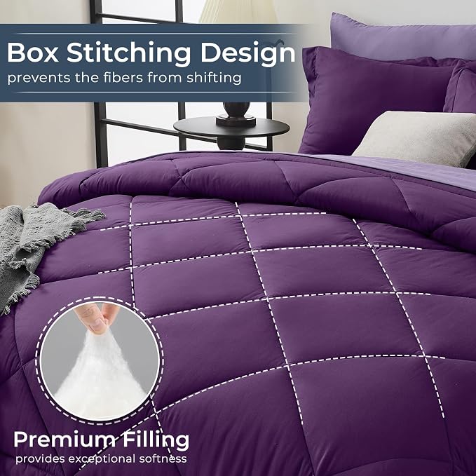 HEVUMYI Purple & Light Purple Cali-King Comforter Set - Image 4