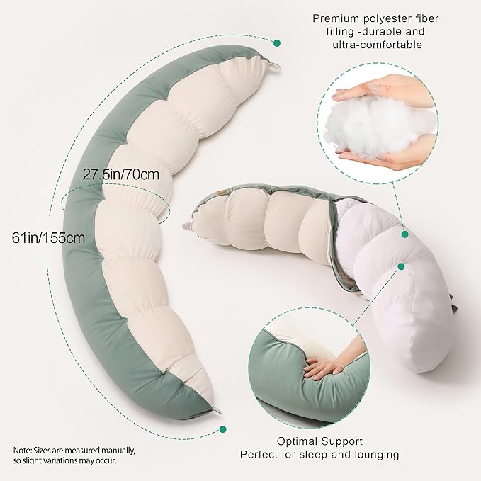 Peallow – Long Round Body Pillow - Image 3