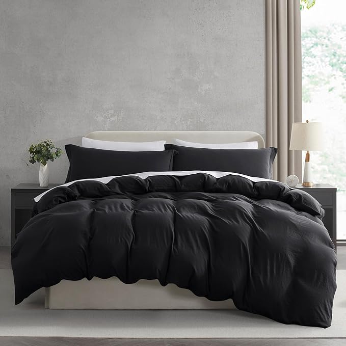 Nestl Black Duvet Cover King Size by Nestl