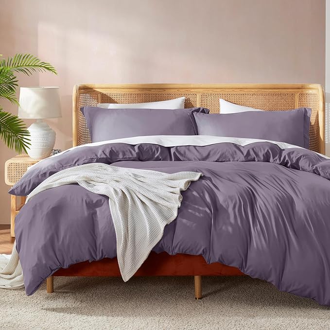 Nestl Grayish Purple Duvet Cover Full Size by Nestl