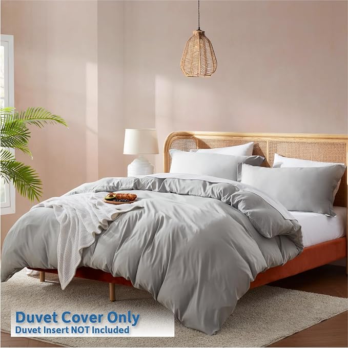 Nestl Light Grey Duvet Cover Queen Size - Image 2