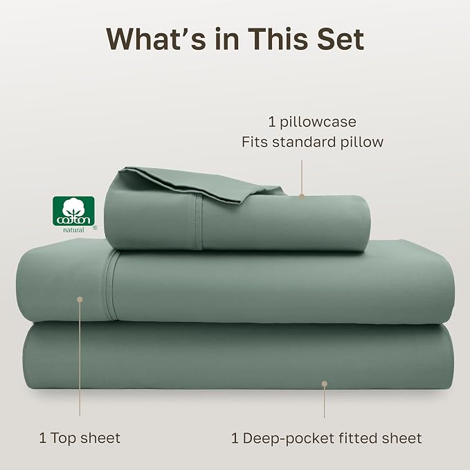 California Design Den Soft 100% Cotton Bed Sheets Twin Size Set, 400 Thread - Image 4