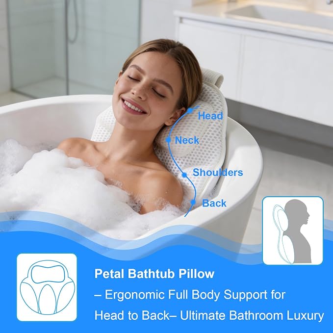 Extra Thick Petal-Shaped Bath Pillow - Image 3