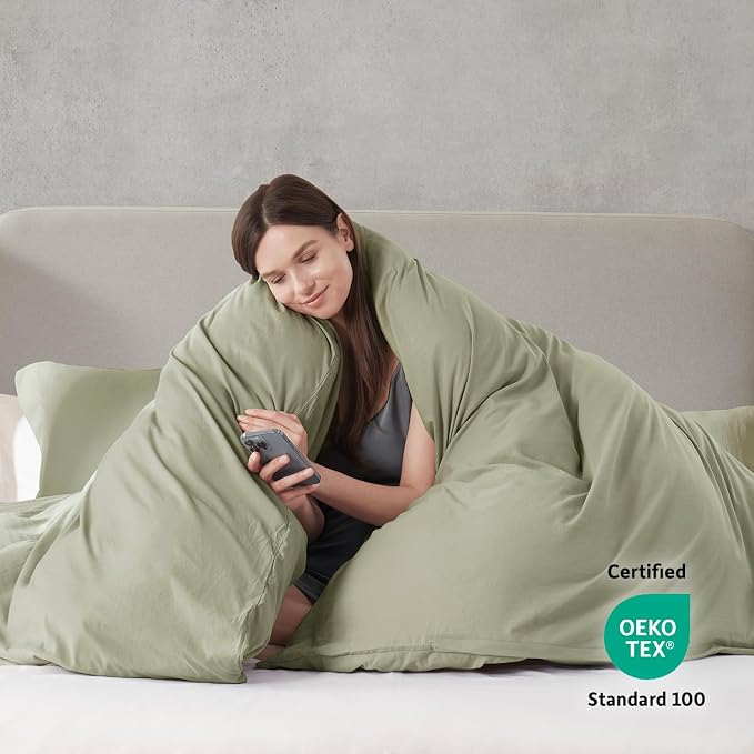 Nestl Light Sage California King Duvet Cover Sets - Image 3